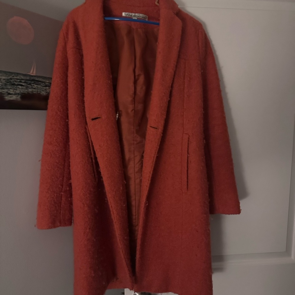 Wool-Blend Rust Orange Women's Coat